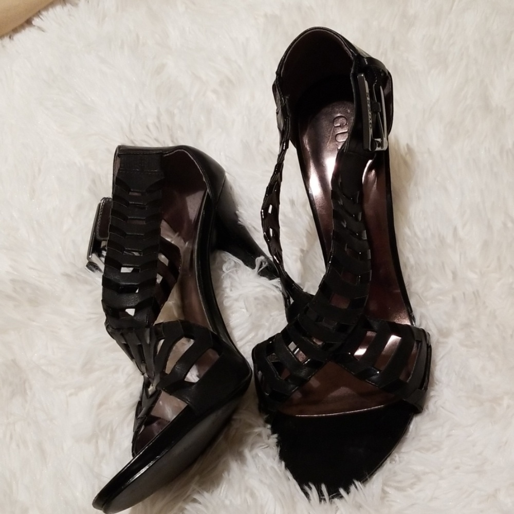 Black stiletto sandal sz 8 1/2